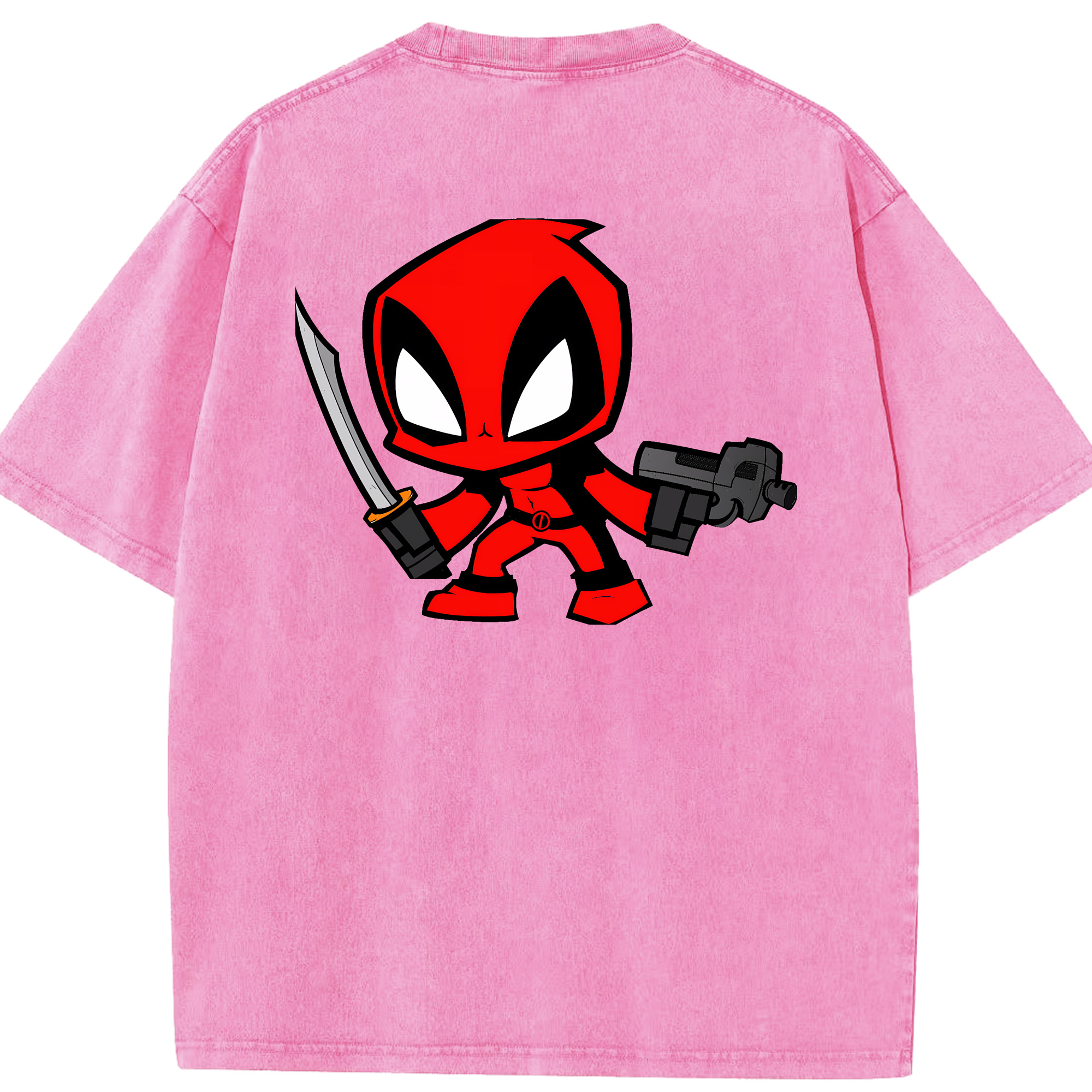 （画像用） Deadpool デッドプール 綿100% ヴィンテージ風 半袖Tシャツ（背面プリント）